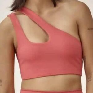 Reformation Pink One-Shoulder Sports Bra